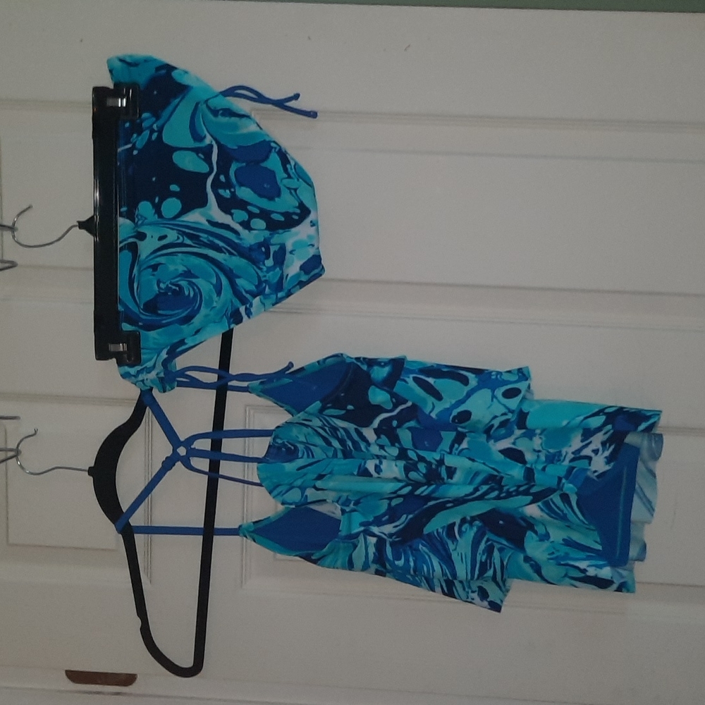 Justice 2 piece Ruffled Tankini Bathing Suit girls 14 plus - Picture 2 of 10